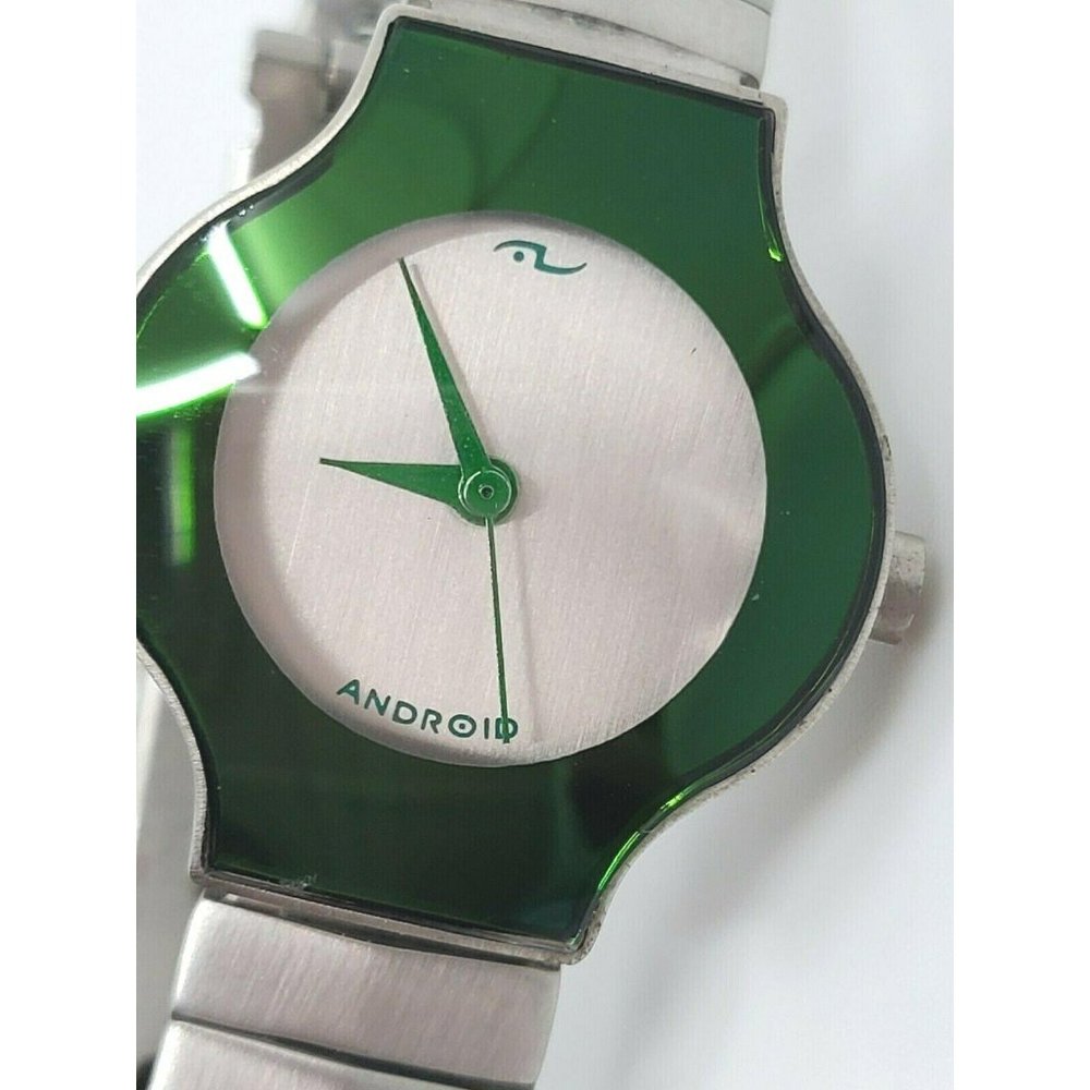 Vintage 1999 Android Ladies Analog Watch Green Sta